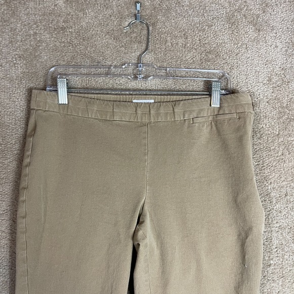 J.Jill Ankle Pants Womens Petite 14P Brown Side Zip Precision Stretch Slim Leg - Picture 2 of 11